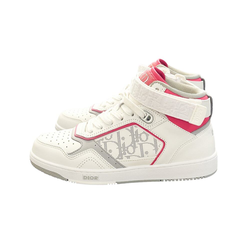 DIOR NIB B27 High Top White & Pink Oblique Leather Sneakers Size 37 $1250 - Picture 2 of 8